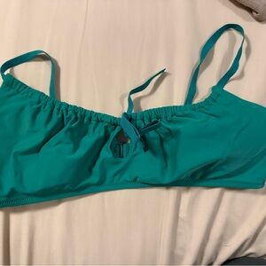 aerie Teal Bandeau Swim Top